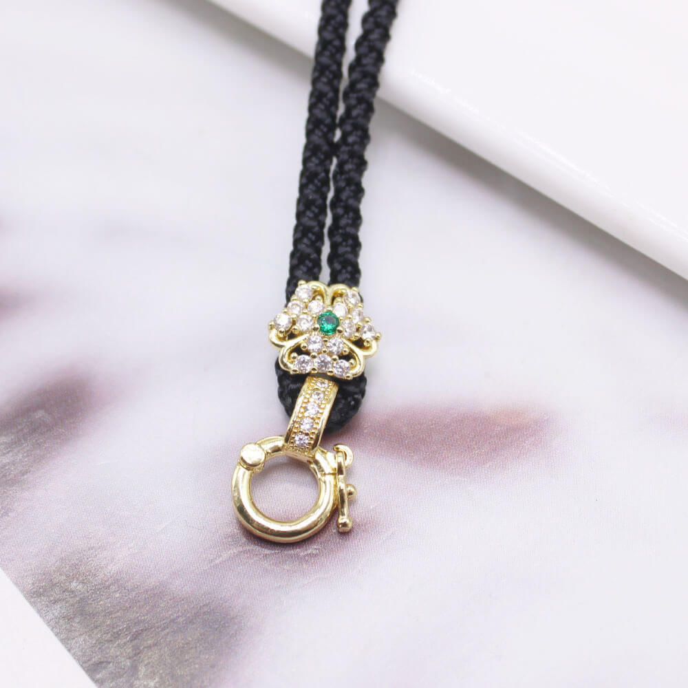 Wholesale Braided Pendant Necklace Cords | Custom Brass CZ Clasp (OEM)