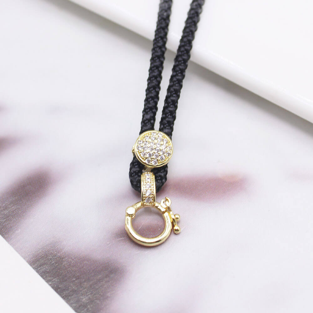 Wholesale Braided Pendant Necklace Cords | Custom Brass CZ Clasp (OEM)