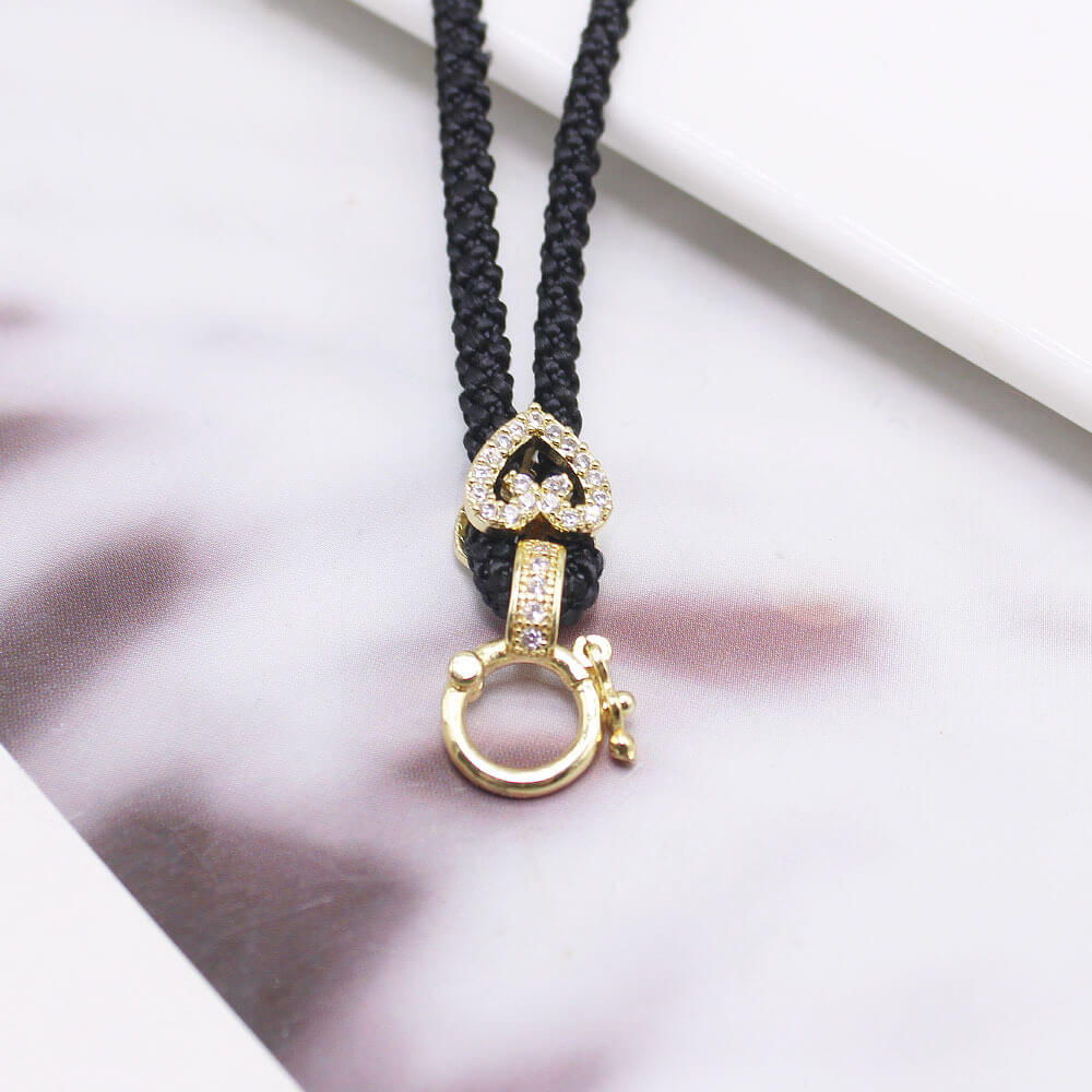 Wholesale Braided Pendant Necklace Cords | Custom Brass CZ Clasp (OEM)