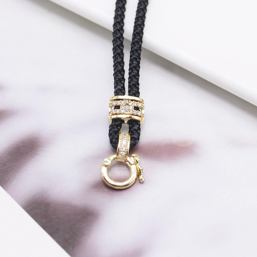 Wholesale Braided Pendant Necklace Cords | Custom Brass CZ Clasp (OEM)