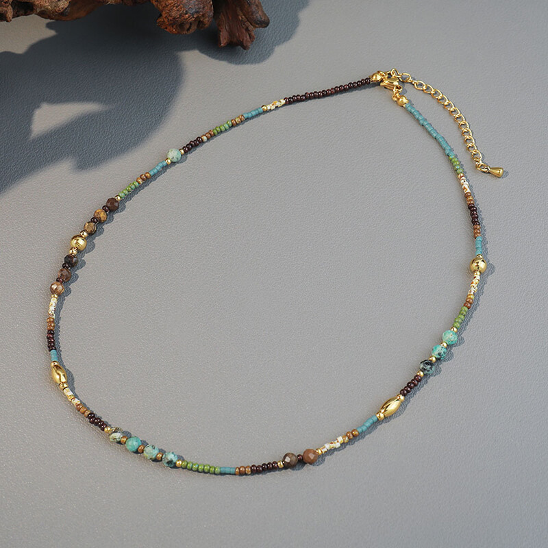 Wholesale Custom Natural Gemstone & Seed Bead Choker (Model: TGI-0004)