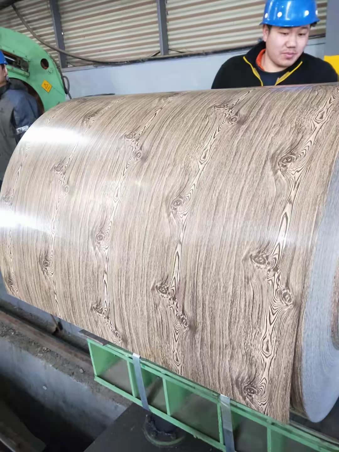 Wood grain color steel coil