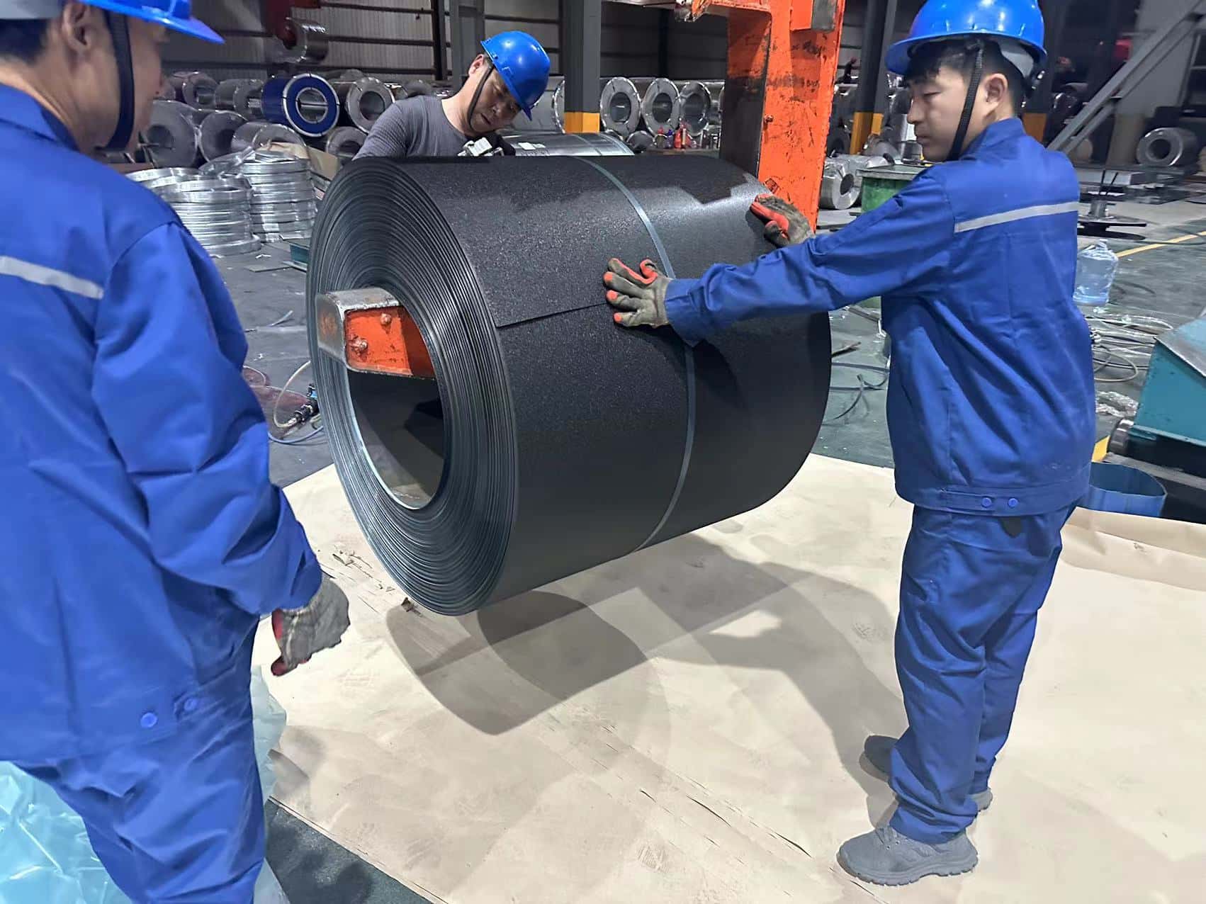 Textured color steel coil