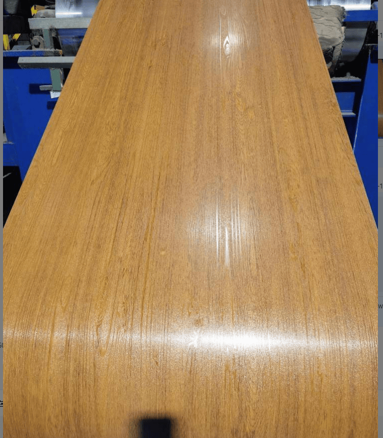 Wood grain color steel coil