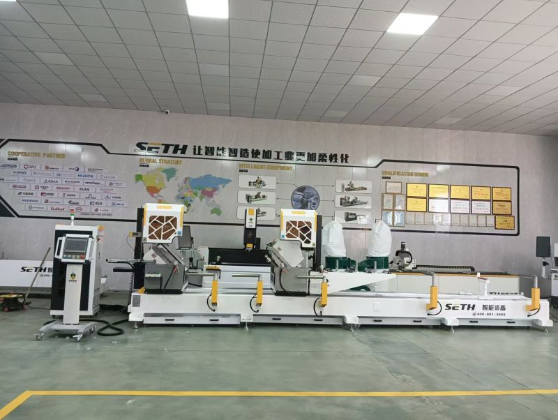 550mm/600mm blade CNC double mitre saw for aluminum curtain wall material