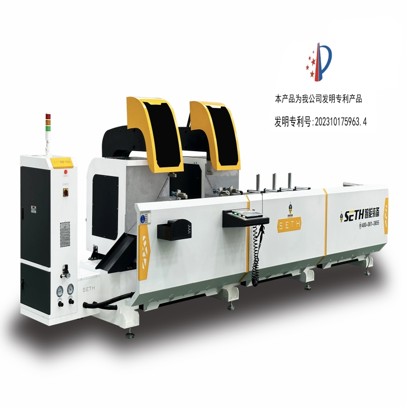Heavy CNC high-precision double head 45 ° precision cutting saw for aluminum profiles