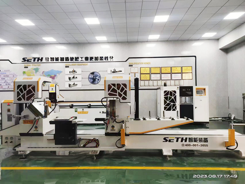 aluminum door making machine cnc double head cutting machine