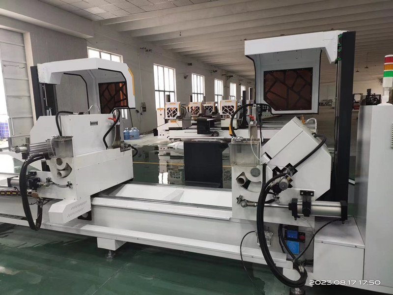 aluminum door making machine cnc double head cutting machine