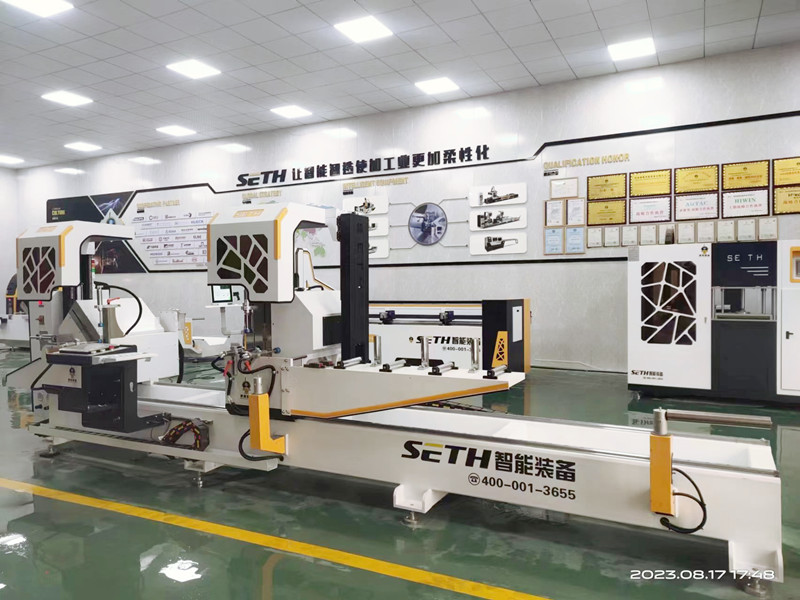 aluminum door making machine cnc double head cutting machine