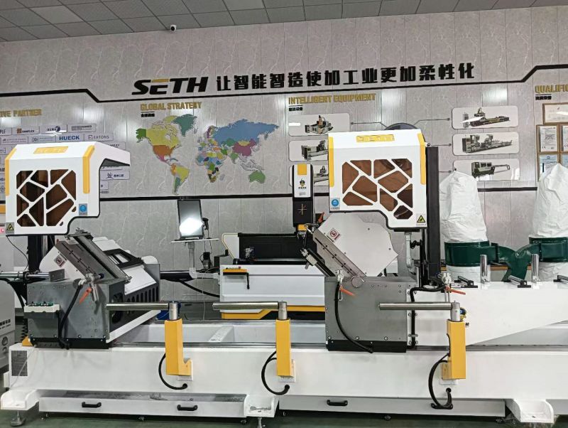 550mm/600mm blade CNC double mitre saw for aluminum curtain wall material