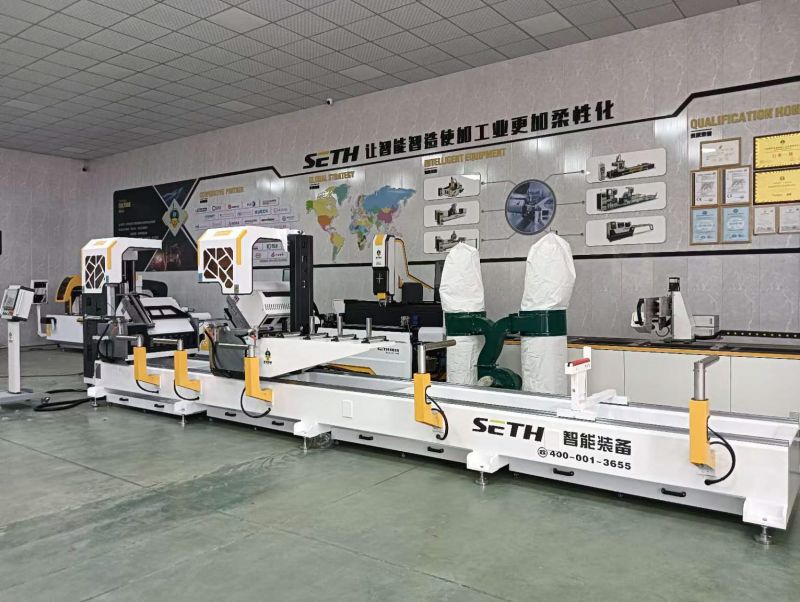 550mm/600mm blade CNC double mitre saw for aluminum curtain wall material