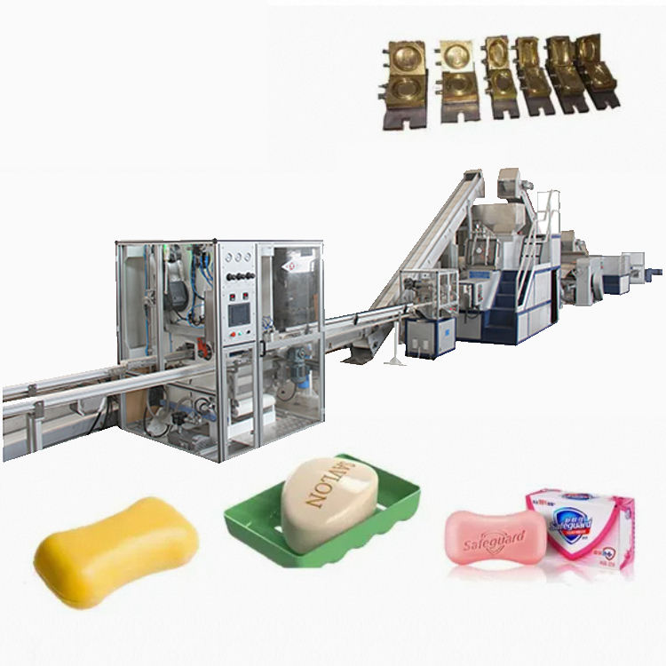Small Complete Toilet Laundry Bar Soap Plodder Extruder Maker Line Machine