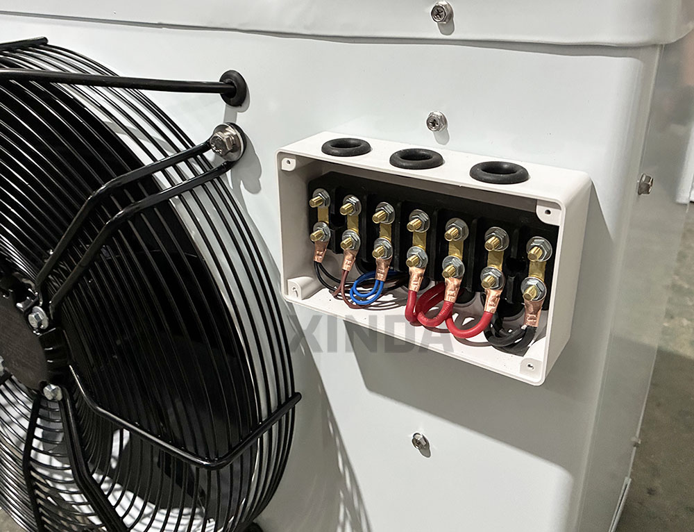 Enfriador de aire DD-100 con bordes redondeados para cámara fría, evaporador montado en la pared, ventilador de congelación, enfriador evaporativo