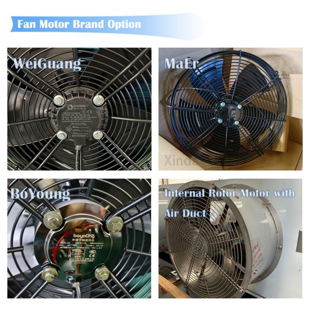 Cold Room Equipment Factory Direct Rounded Case Design for the Indoor Air Cooler  Evaporator with White AL foil or Blue or Gold Hydrophilic AL Fin