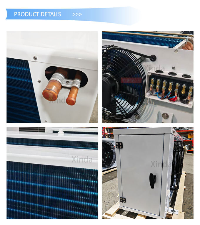 Nuevo diseño de enfriador de aire montado en el techo, color azul y blanco, evaporador con puerta de fácil acceso, fácil de mantener, suministro directo de fábr