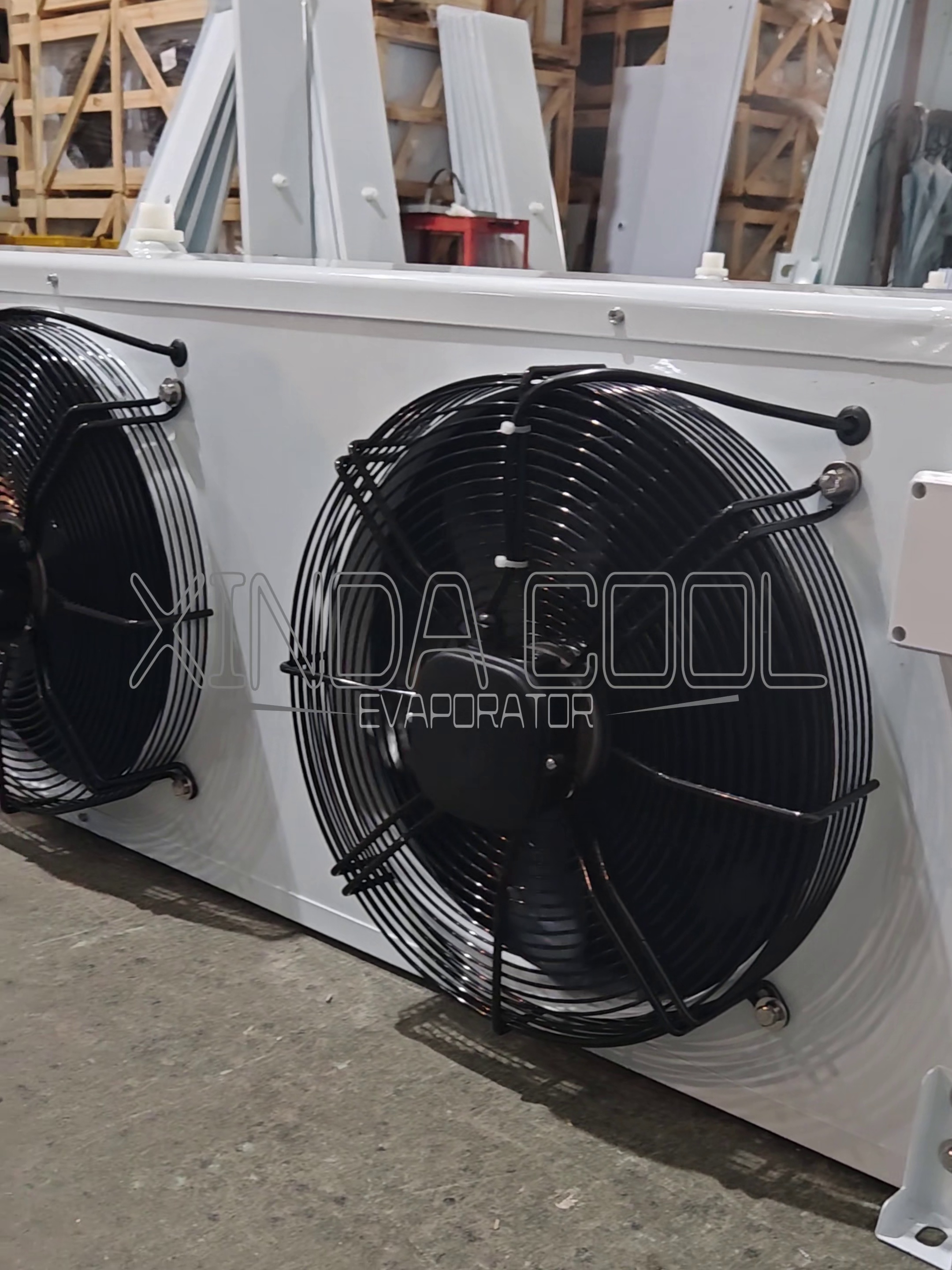 Enfriador de aire DD-100 con bordes redondeados para cámara fría, evaporador montado en la pared, ventilador de congelación, enfriador evaporativo