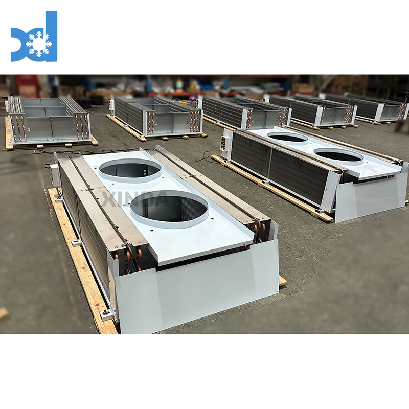 Enfriador de aire sin ruido de doble soplado tipo techo, enfriadores de aire de doble soplado, evaporador de cámara frigorífica a precio de fábrica