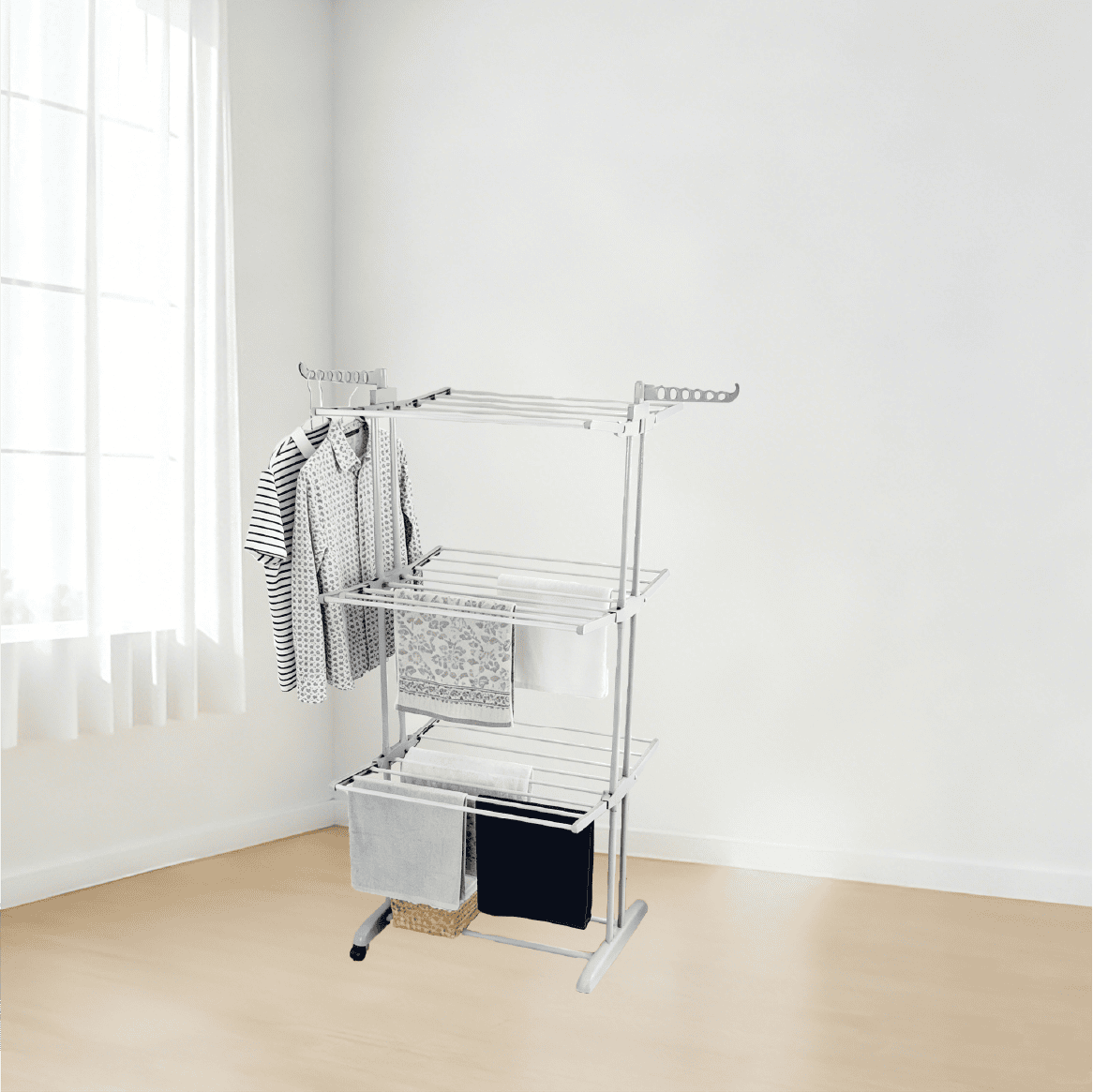 pc-010 3-Tier Folding Clothes Drying Rack