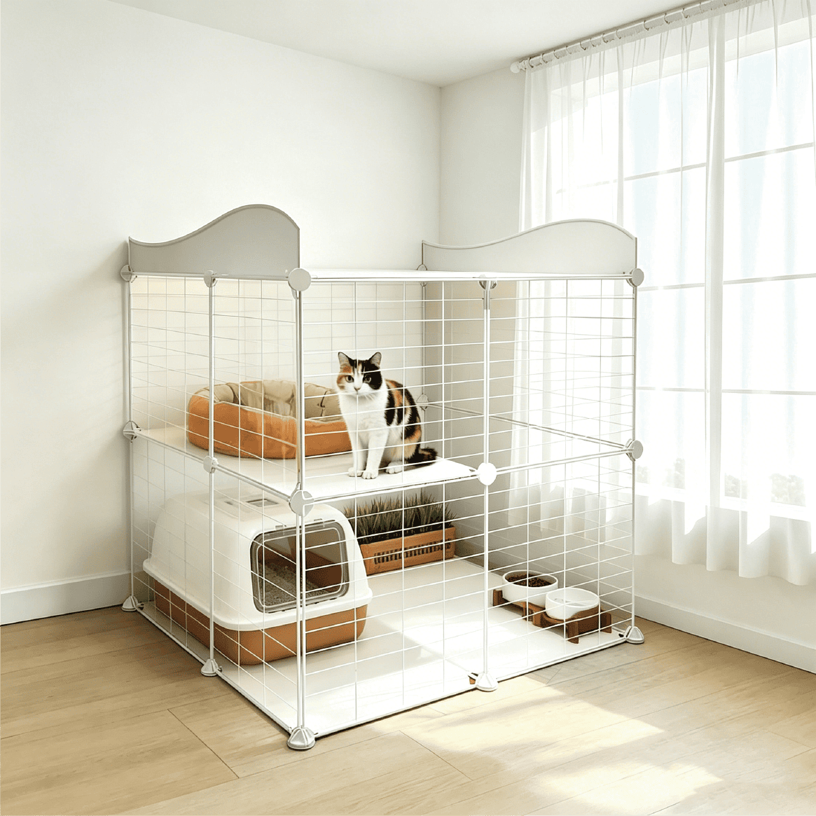 pc-019 2-Tier Panoramic Transparent Cat Cage