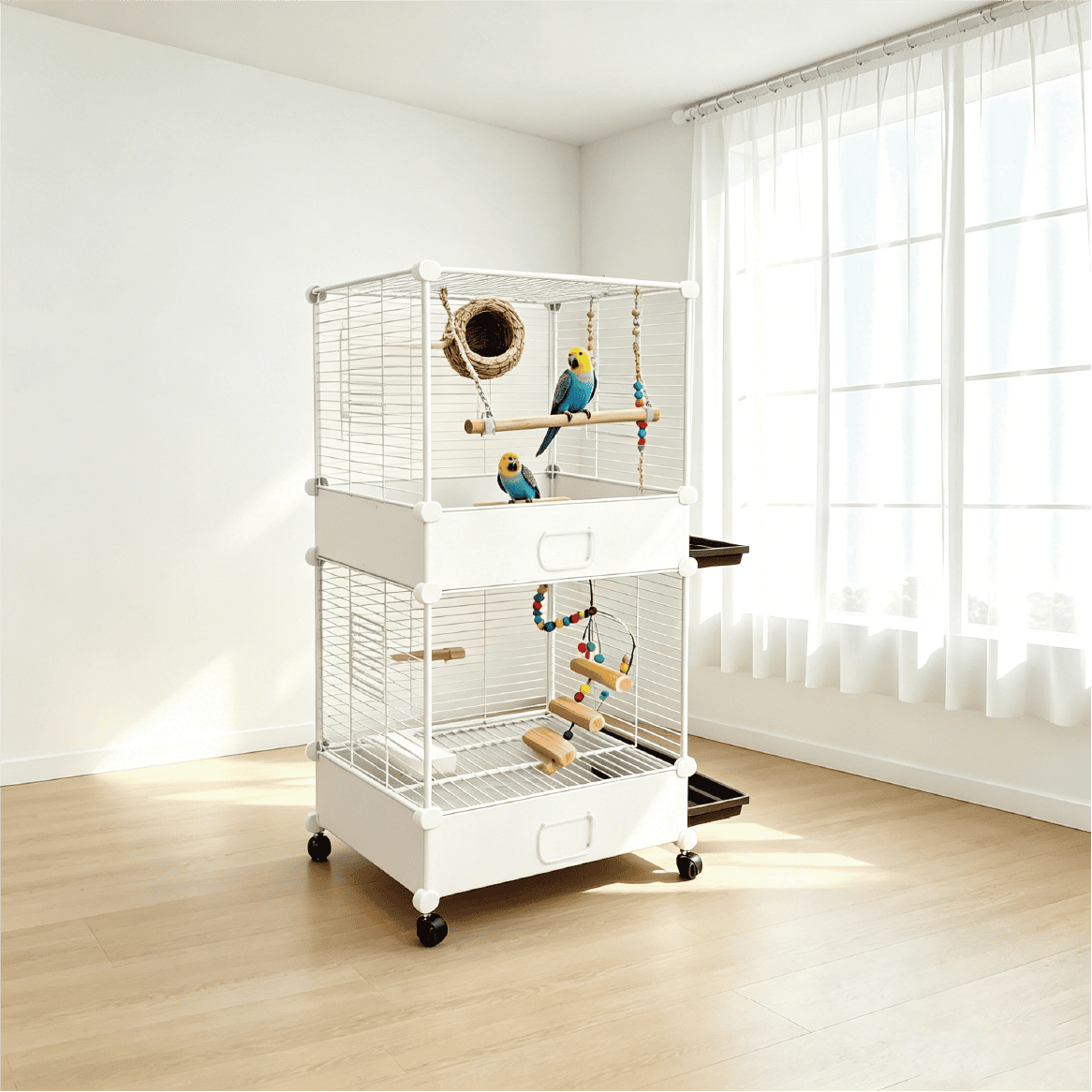 pc-020 2-Tier Bird Cage with Pull-Out Trays