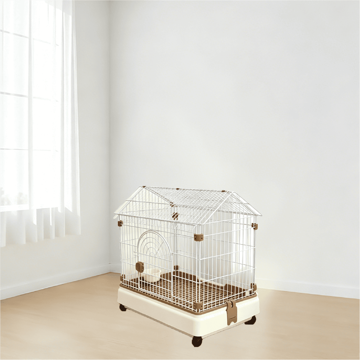 pc-025 House-Shaped Pet Cage with Casters