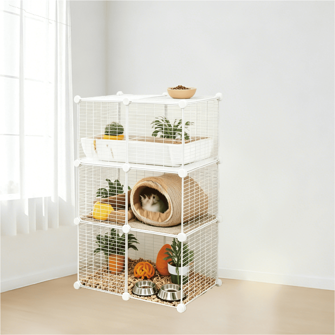 pc-028 3-Tier DIY Wire Panel Small Pet Cage