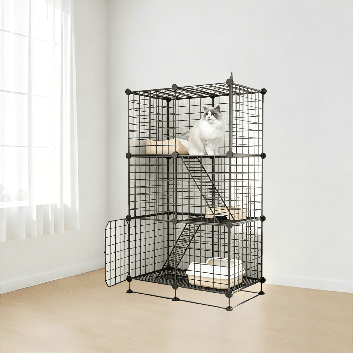 pc-029 3-Tier DIY Wire Panel Cat Cage