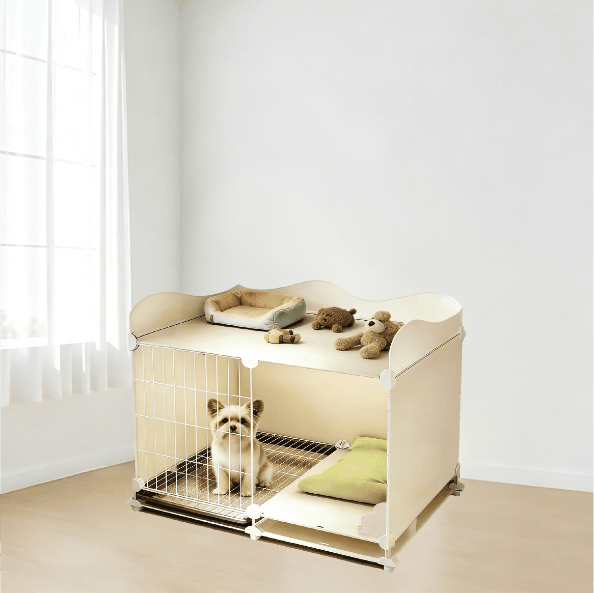 pc-031 Double-Tier Pet Cage with Storage Shelf