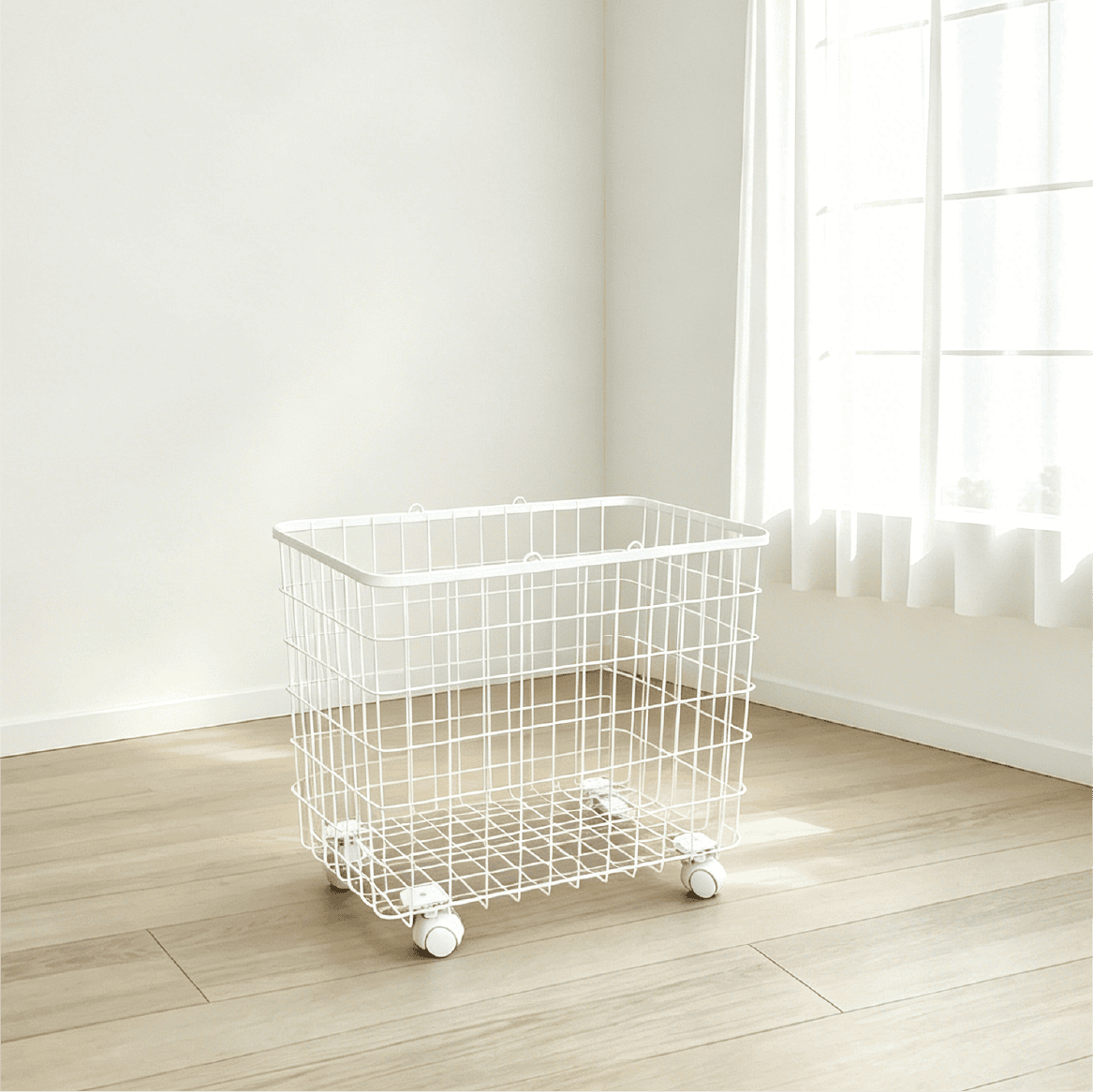 pc-038 Large-Capacity Wire Storage Basket with Casters
