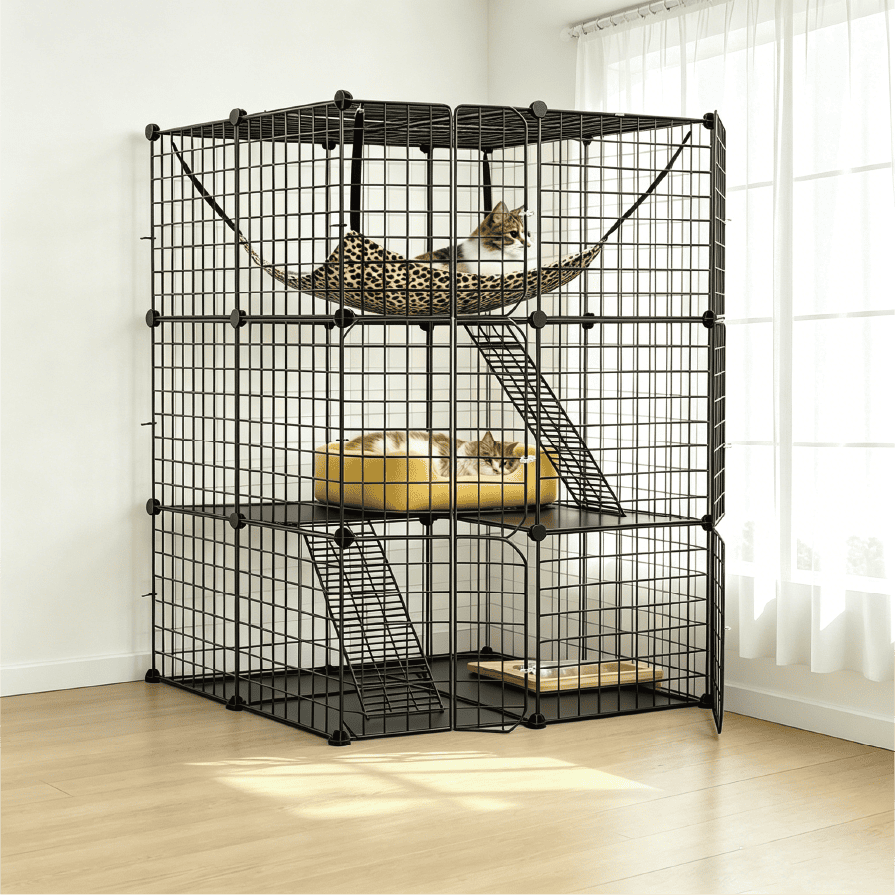 pc-040 Tall 3-Tier DIY Wire Panel Chinchilla Cage