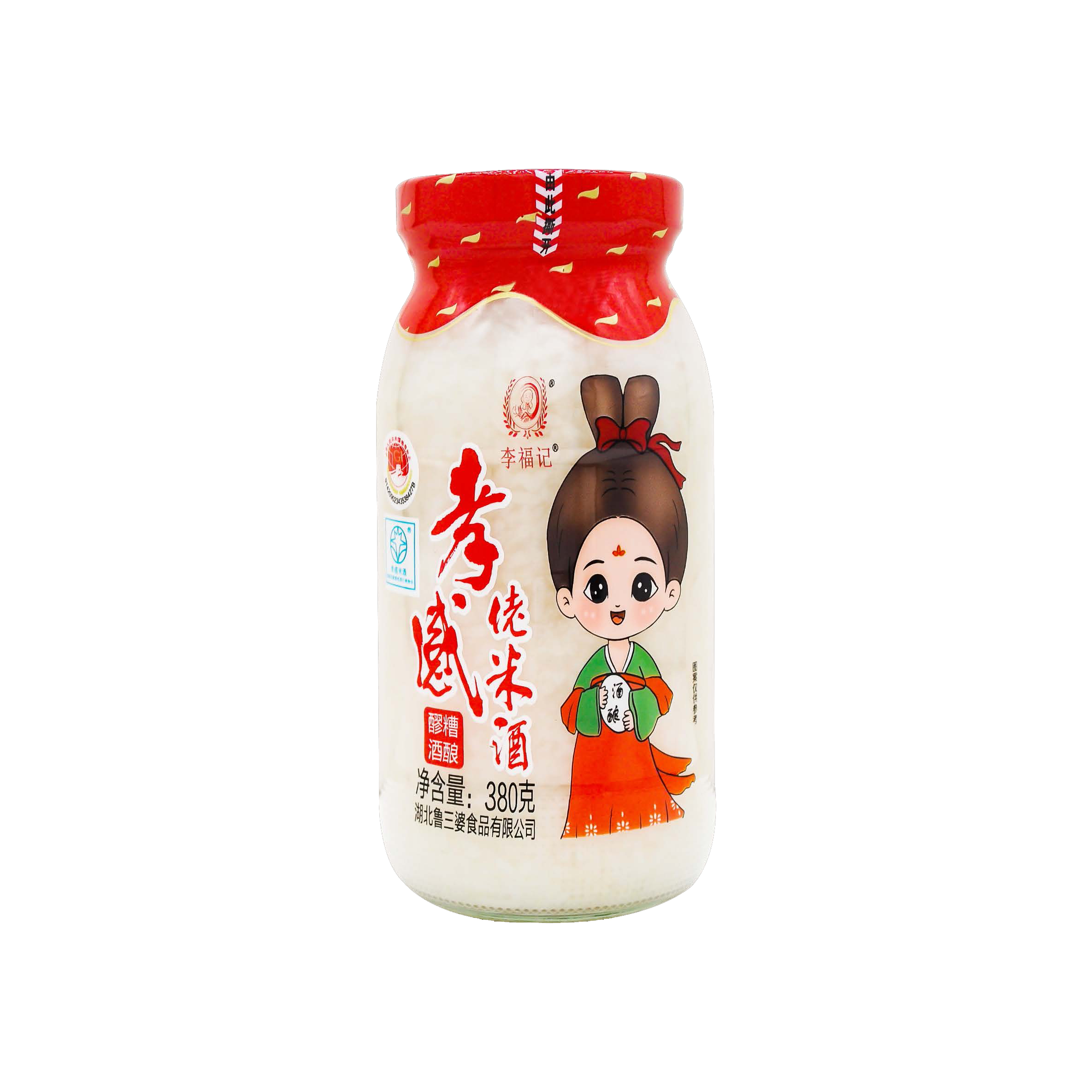 孝感佬米酒红盖380克