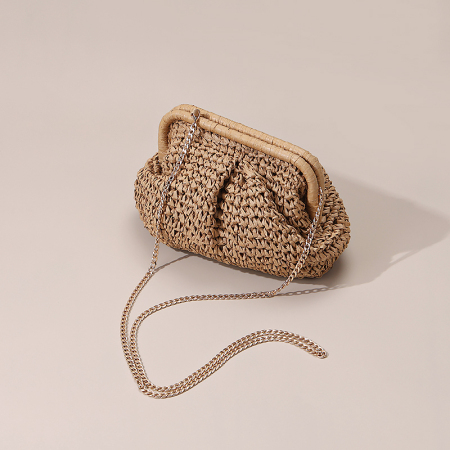 【Großhandel】#T40 Stroh-Kreuzschultertasche für Frauen