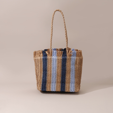 【Großhandel】#T10 Stroh-Kreuzstich große Schultertasche für Frauen