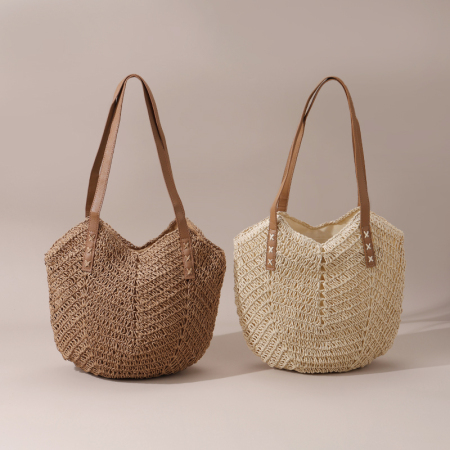 【Vente en gros】#T14 Sac à épaule en papier de paille pour femmes