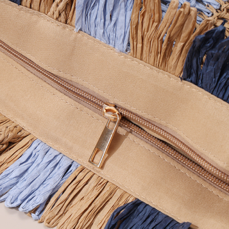 【Großhandel】#T10 Stroh-Kreuzstich große Schultertasche für Frauen