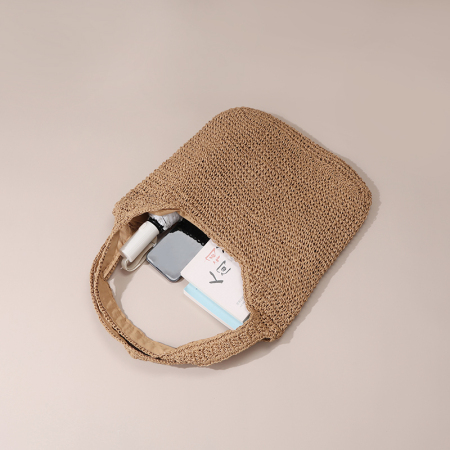 【Vente en gros】#T23 Ceinture en papier de paille crochet pour sac à épaules femme