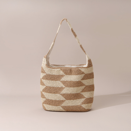 【Großhandel】#T22 Stroh-Kreuzstich große Schultertasche für Frauen