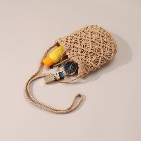 【Vente en gros】#T31 Sac à épaules mini en coton crochet pour femmes