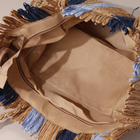 【Großhandel】#T10 Stroh-Kreuzstich große Schultertasche für Frauen