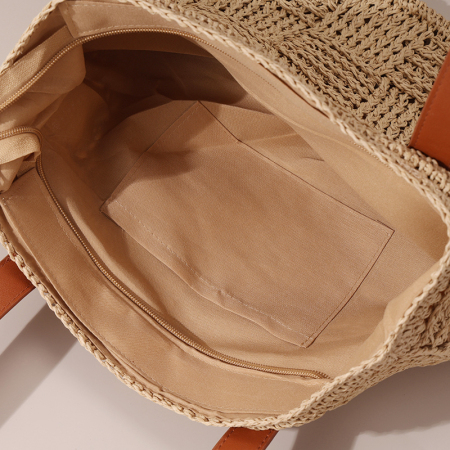 【Großhandel】#T6 Stroh-Strick-Größe Großschulter-Tasche für Frauen | Hohles Design