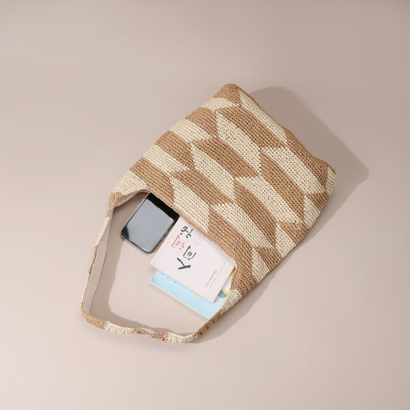 【Großhandel】#T22 Stroh-Kreuzstich große Schultertasche für Frauen
