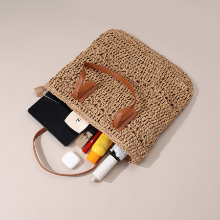 【Großhandel】#T26 Stroh-Kreuzfahrt-Handtasche für Frauen