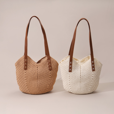 【Vente en gros】Sac femme à large épaule en coton crochet T35
