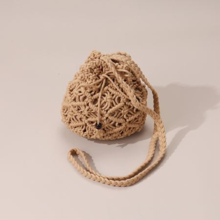 【Vente en gros】#T31 Sac à épaules mini en coton crochet pour femmes