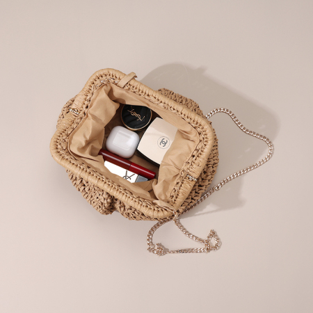 【Großhandel】#T40 Stroh-Kreuzschultertasche für Frauen
