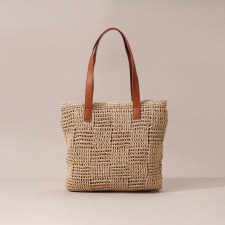 【Großhandel】#T6 Stroh-Strick-Größe Großschulter-Tasche für Frauen | Hohles Design
