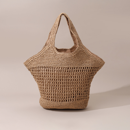 【Vente en gros】#T21 Sac à main femme crochet en paille | Design creux