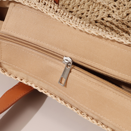 【Großhandel】#T6 Stroh-Strick-Größe Großschulter-Tasche für Frauen | Hohles Design