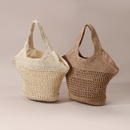 【Vente en gros】#T21 Sac à main femme crochet en paille | Design creux