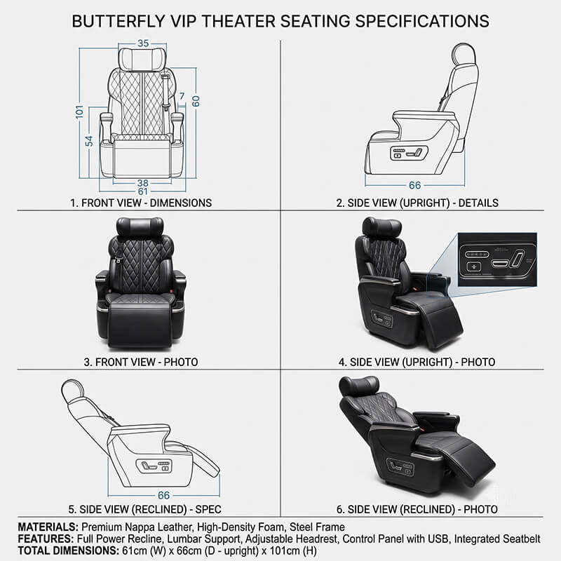 Butterfly Luxury Captain Seat for MPV & Van Upgrades